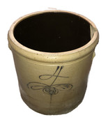 Antique 4 gallon Salt Glaze Stoneware Crock – Bee Sting Design (CHIPPED) - £210.87 GBP