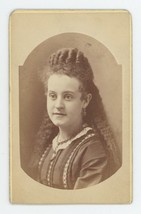 Antique CDV Circa 1870s Beautiful Woman With Stunning Hairstyle Hardy Boston, MA - £12.36 GBP