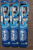 3 Pk Soft Oral B Cross Action Deep Reach Toothbrush 90% Plaque Removal (... - £14.00 GBP