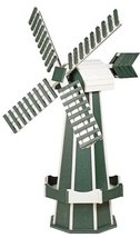 41&quot; POLY WINDMILL - Green &amp; White Working JETS Weather Vane Amish Handma... - $539.97
