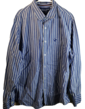 American Eagle Outfitters Button Up Shirt Mens XL Blue White Striped Long Sleeve - £12.02 GBP