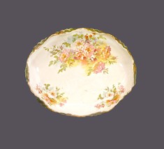 Antique Edwardian Age Grimwade Bros serving bowl. Embossed green, peach flowers. - £111.90 GBP
