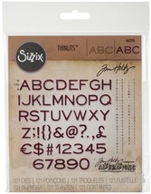Sizzix Thinlits Cutting Die Stencil Emboss ALPHANUMERIC, THIN 121PK 6622... - $39.99