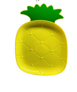 Yellow Pineapple Plastic Serving Dish Summer Picnic 10x7 Inches - $12.75