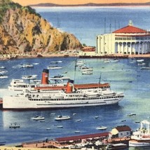 Steamers Catalina Avalon Bay Pier Casino Postcard Vintage California - £9.68 GBP