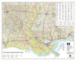 Louisiana Recreation Laminated Wall Map (MSH)(BM) - £154.68 GBP
