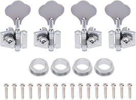 4Pcs Yootones Open Gear Machine Heads Tuners Tuning Pegs 2 Left 2 Right, Silver - £30.12 GBP