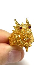 18k Solid gold dragon ring ( size 9 ) - £1,096.75 GBP