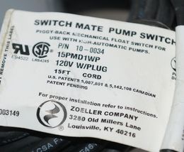Zoeller 10 0034 Switch Mate Pumpswitch Mechanical Float 15 Foot Cord image 4
