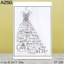 Wedding Dress Words Cut The Cake Clear Stamps Scrapbooking Card Making C... - $10.86