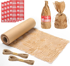 Honeycomb Packaging Paper Cushioning 15&quot;X164&#39; Kraft Wrap Honeycomb Wrap Roll, Ec - £35.73 GBP