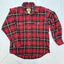 Vintage Field &amp; Stream Red Flannel Shirt Men’s Large – Heavyweight Workwear Fall - £18.80 GBP