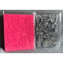 Christmas Wishes &amp; Santas Workshop Silicone Stamp &amp; Embossing Mat Set - £7.69 GBP