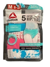 Reebok Girls Size M 8-10 Cotton Hipster 5-Pack Stretch Panties Nip - £11.15 GBP