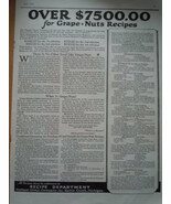 Vintage Grape Nuts Recipe Contest Print Magazine Advertisement 1923 - €6,94 EUR