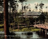 Pine Island Park Pavilion and Bridge Manchester NH UNP DB Postcard L4 - $9.85