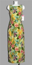 Maggy London Tropical Floral Cutout Tie Back Sleeveless Long Silk Dress Wm 8 NWT - £34.55 GBP