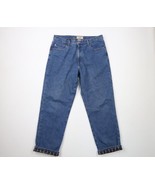 Vintage LL Bean Mens 37x32 Distressed Natural Fit Flannel Lined Denim Je... - $58.36