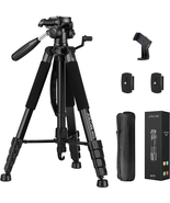 Tripod Camera Tripods, 74&quot; Tripod for Camera Cell Phone Video Recording,... - £38.62 GBP