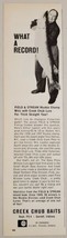 1960 Print Ad Creek Chub Baits Fishing Lures 65-lb Muskie Record Fish - £9.16 GBP