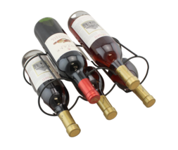 5 Bottle Black Matte Stackable Table Top Wine Rack Holder Holds Horizontal - £8.67 GBP