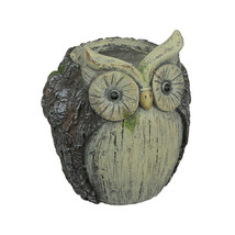 Scratch &amp; Dent Resin Tree Bark Owl Planter Decorative Succulent Flower Pot - $33.64