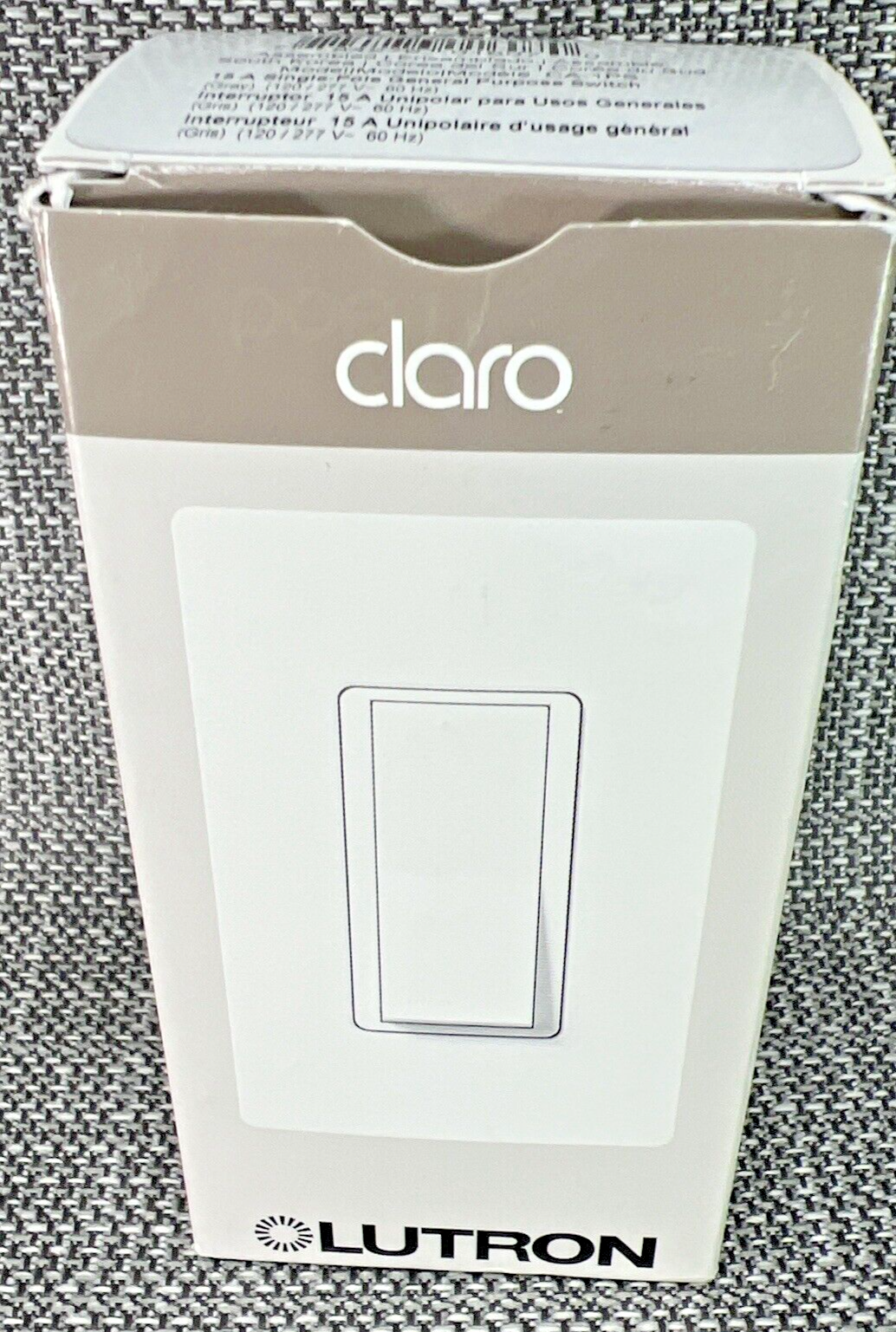 LUTRON Claro Single Pole On/Off Switch 15 Amp CA-1PS-GR GRAY - $7.91