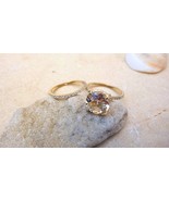 Morganite Engagement Ring Diamond Wedding Ring Wedding Ring Set promise ... - $128.13 CAD