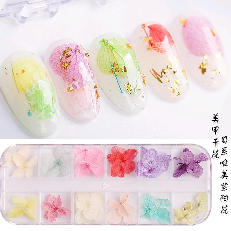 Sporting Dried Flower Set 300colors Nail Art Mixed Shape With Bottle 3D Dry Flow - £23.90 GBP