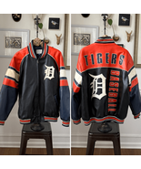 Vintage 90s Official MLB Detroit Tigers Baseball Faux Leather Varsity Ja... - $249.73 CAD
