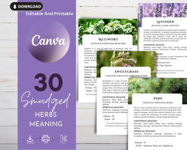 30 Herb Smudge Cards - Spiritual | Smudging Cards, Smudging Prayer Cards... - £3.98 GBP