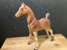 1975 Imperial Toy Rubber Horse Yellow and Red  Hong Kong - $158.62 MXN