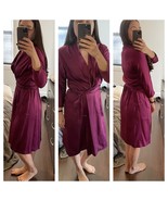 Ayres By E. Eysen Vintage Purple Satin Wrap Front Dress VTG Size 6 Knee ... - $38.61