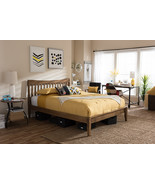 Veronica Solid Walnut Wood Curvaceous Slatted King Size Platform Bed  - $10,842.03 MXN
