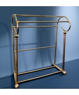 Hollywood Regency Gold Gilt Quilt Towel Rack Holder Brass Freestanding 3... - €257,98 EUR