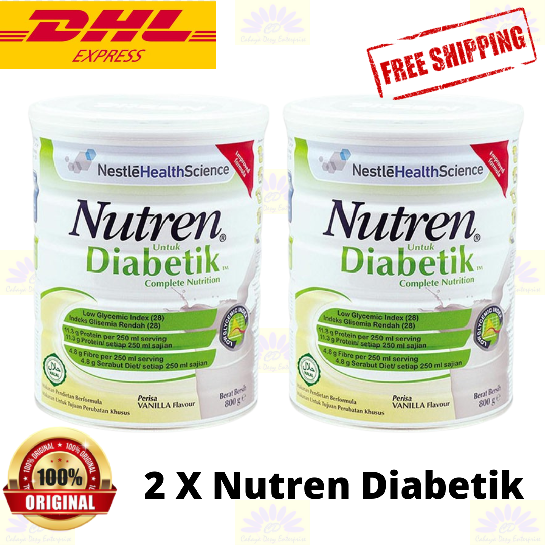 2 X Nestle Nutren Diabétique Complet Nutrition 800g Goût Vanille Express Bateau - $128.18