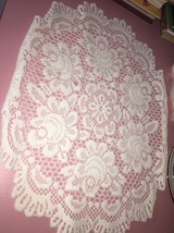 Crochet Place Mat White Flower - £5.53 GBP