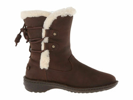 UGG Akadia Stout Brown Leather Sheepskin Winter Waterproof Boots Size 5 1007760 - £112.45 GBP
