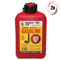 2x Cans Midwest Flame Shield 1210 Safe Gasoline Can | Spout Included | 1 Gallon - £25.87 GBP