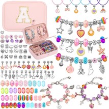 Girls Charm Bracelet Making Kit with Jewelry Case for Kids Charm Pendant  - £29.50 GBP