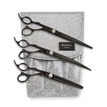 Left Hand Black Pearl Grooming Shears Titanium Coated Pro True Lefty Dog Cat (8. - £151.64 GBP+