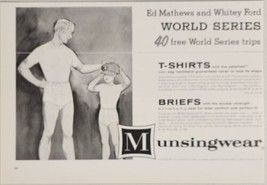 1959 Print Ad Munsingwear Underwear World Series Contest Whitey Ford, Ed Mathews - £15.50 GBP