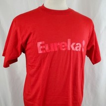 Vintage Eureka! T-Shirt Large Red Single Stitch Hanes 50/50 Deadstock 80s USA - £19.58 GBP