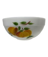 Fire King White Milk Glass Mixing Serving Bowl 8.5 Painted Fruit Motif V... - $38.48 CAD