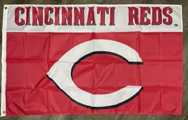 Cincinnati Reds Retro Logo Flag 3x5 ft Sports Red Banner Man-Cave Garage Bar - £12.86 GBP