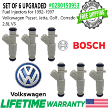 UPGRADED OEM BOSCH x6 4 hole 22lb Fuel Injectors for 92-97 Volkswagen 2.8L V6 - £96.46 GBP