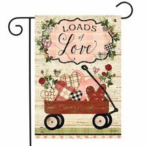 Loads Of Love Wagon Valentine&#39;S Day Garden Flag Primitive Hearts 12.5&quot; X 18&quot; - £15.74 GBP