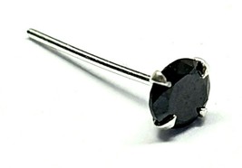 Obsidian Nose Stud Crystal Gemstone 3mm Round 22g (0.6mm) 925 Silver L Bendable - £4.32 GBP