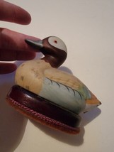 Vintage Small Hand Painted Figural Ceramic Duck - 5&quot;Long Decoy For Displ... - $23.28