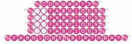 Fabulous Pink Cocktail Drink Birthday Party Personalized Ribbon Banner - $4.94